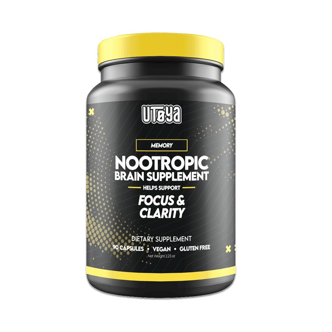 UTOYA brain-support bottle for daily focus and mental clarity.