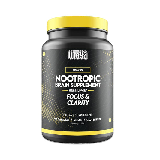 UTOYA brain-support bottle for daily focus and mental clarity.