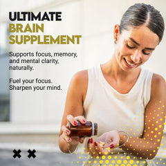 UTOYA formula close-up highlights alpha-GPC and bacopa for memory support.