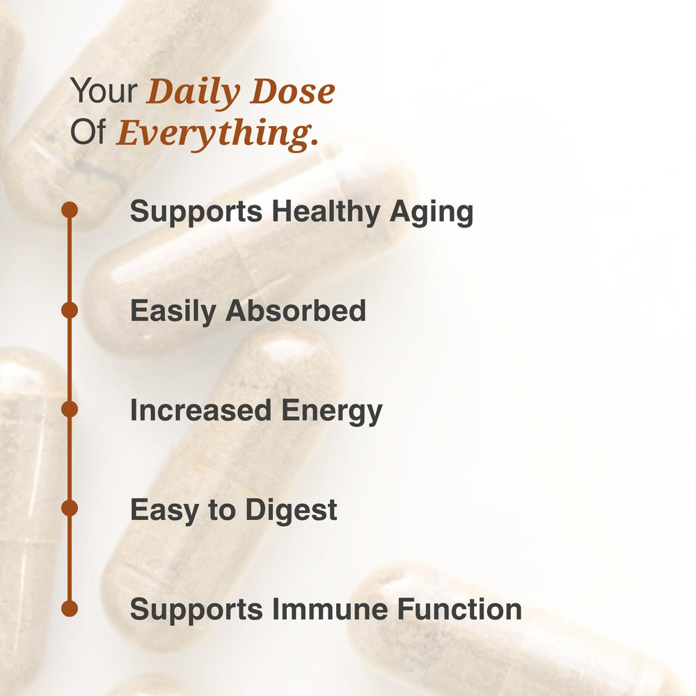 Utzy Naturals Essentially-U fruit and vegetable blend visual emphasizes whole-food nutrients