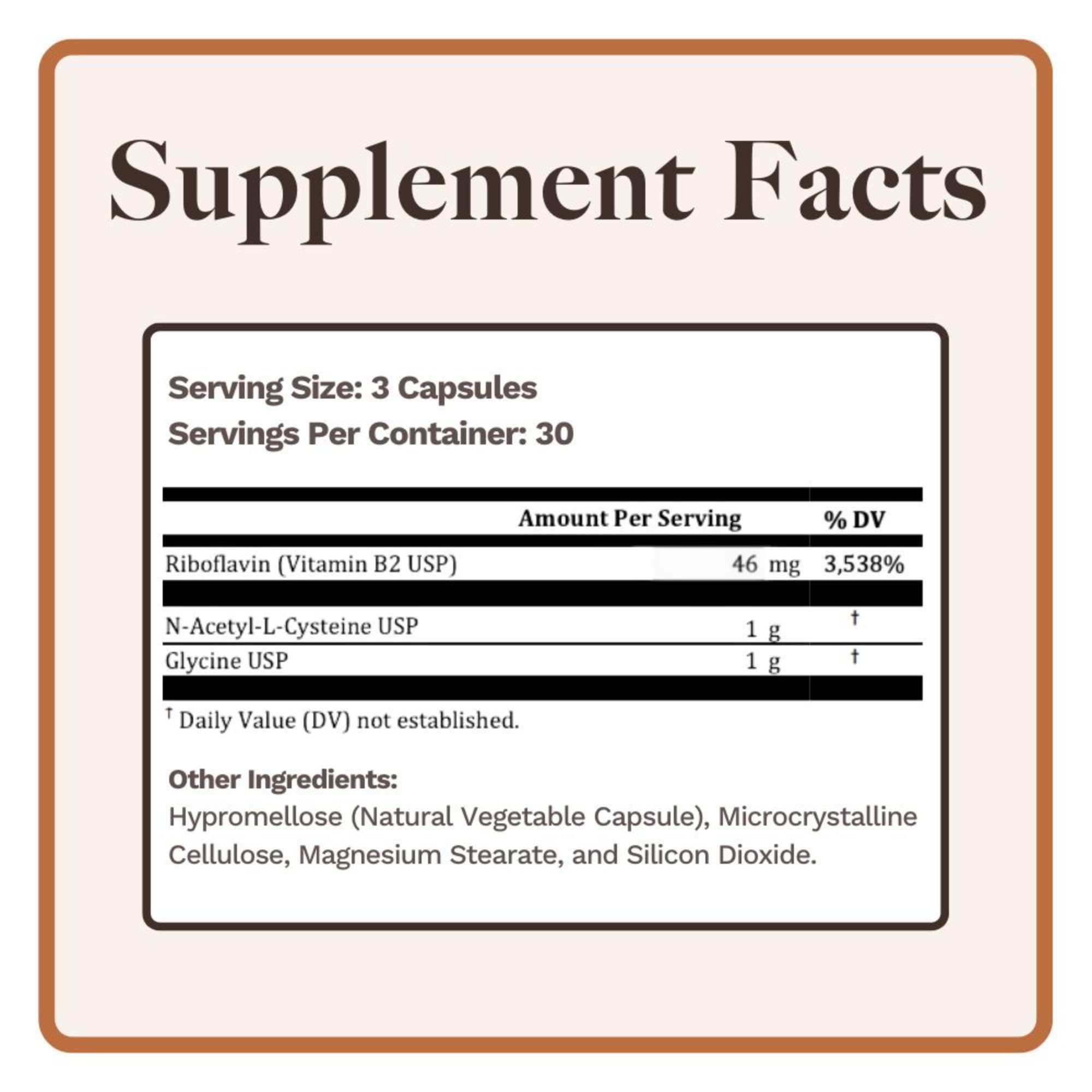 Utzy Naturals GlyNAC+ capsules close-up show vegetarian formula and a clean label.