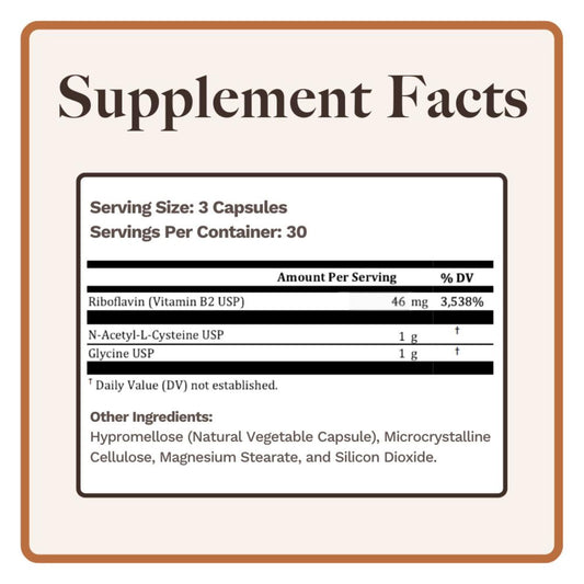 Utzy Naturals GlyNAC+ capsules close-up show vegetarian formula and a clean label.