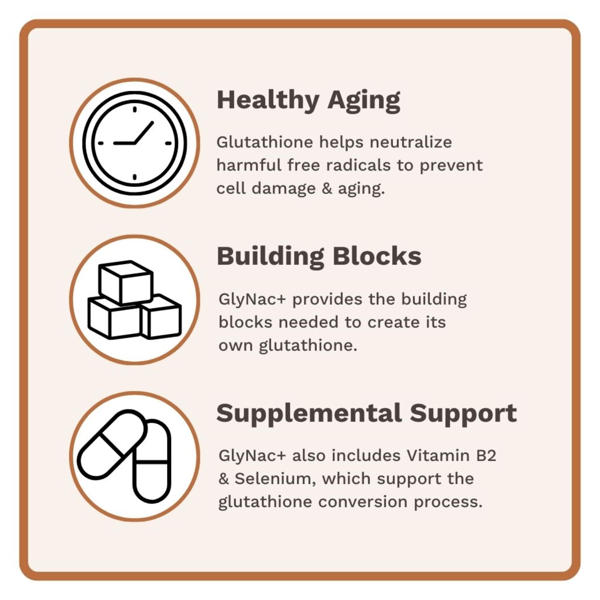 Utzy Naturals GlyNAC+ capsules ready-to-swallow for daily antioxidant support.