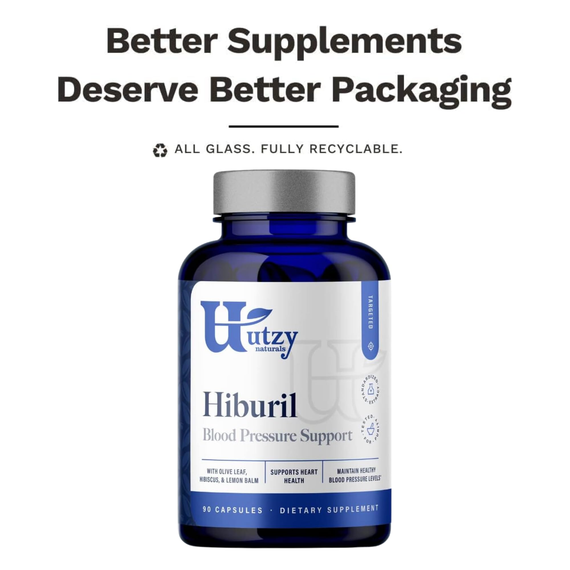 Utzy Naturals Hiburil capsules in hand signaling easy daily use