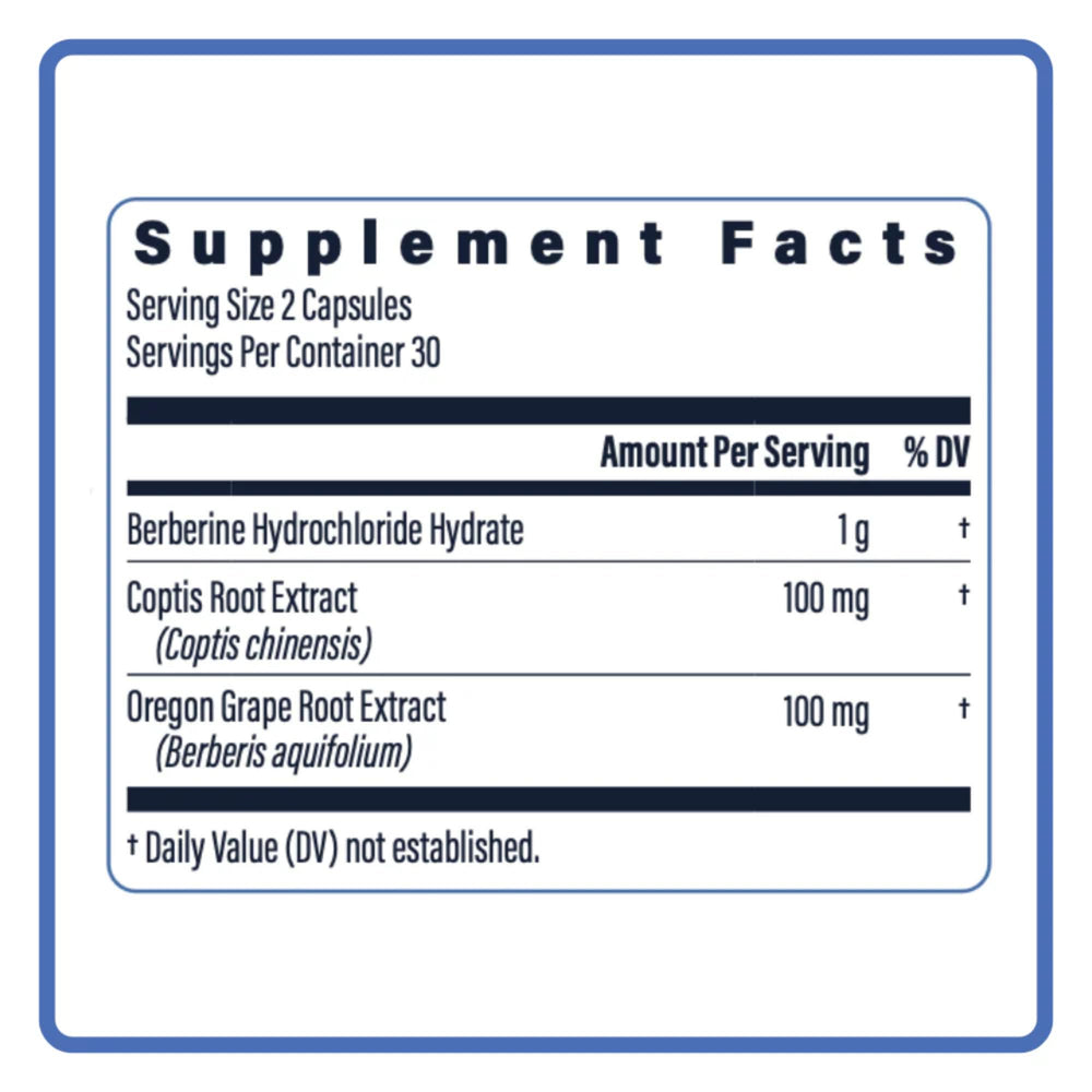 Close-up of TriBerine capsules highlighting full-spectrum berberine benefits.