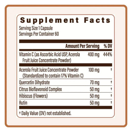 Utzy Naturals Vitamin C Complex capsules with bioflavonoids for collagen and skin health