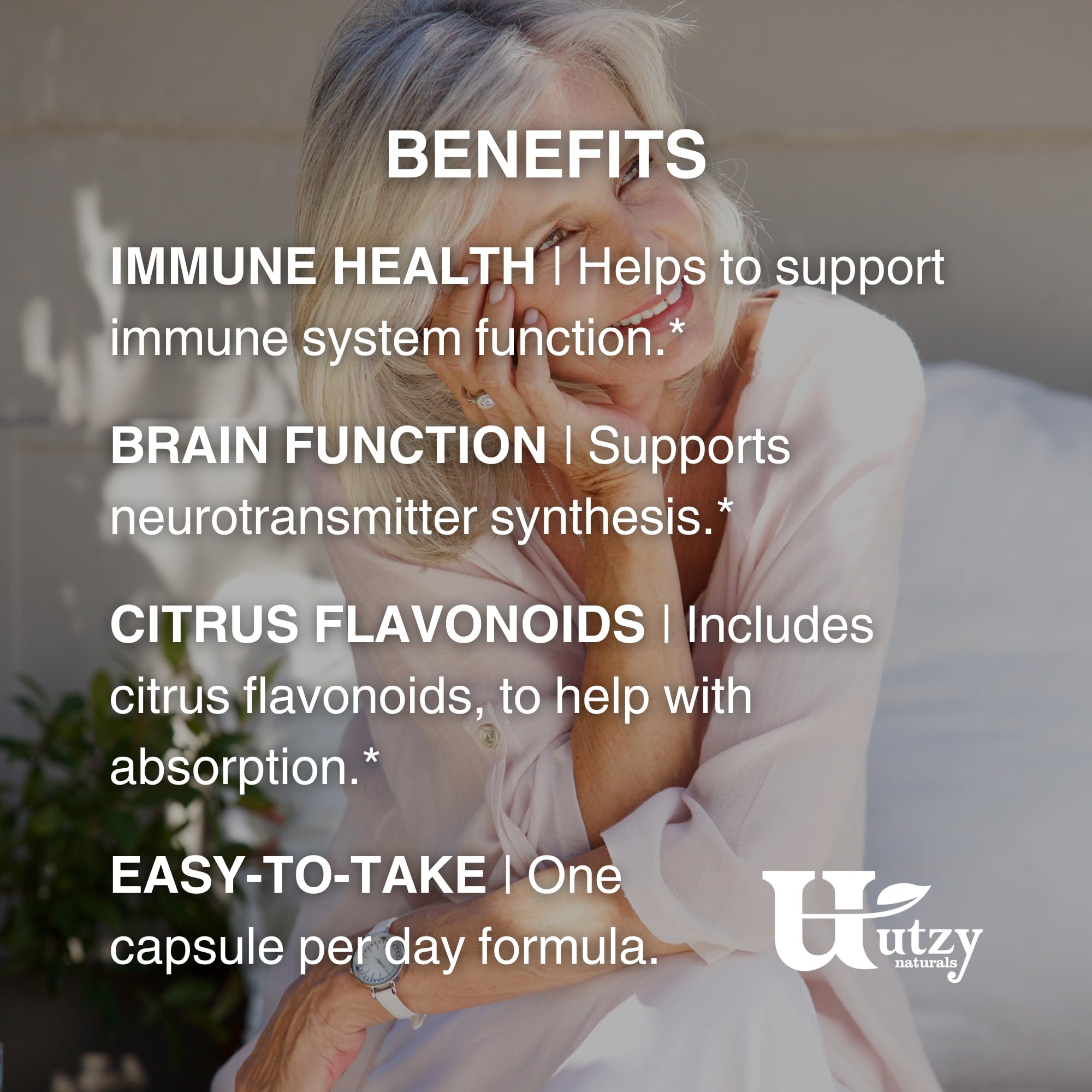 Utzy Naturals Vitamin C Complex package reflects USA-made quality