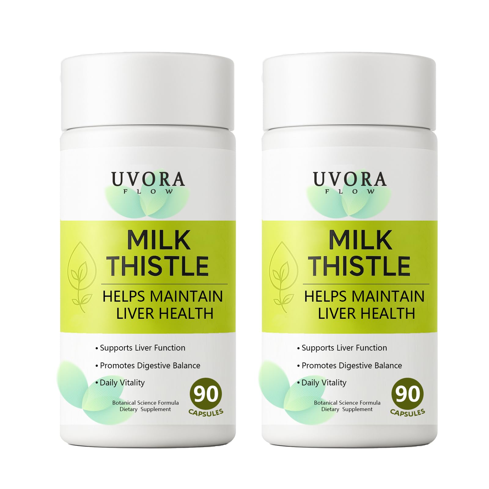 uvora Milk Thistle Detox bottle supports daily wellness with a clean, modern design.