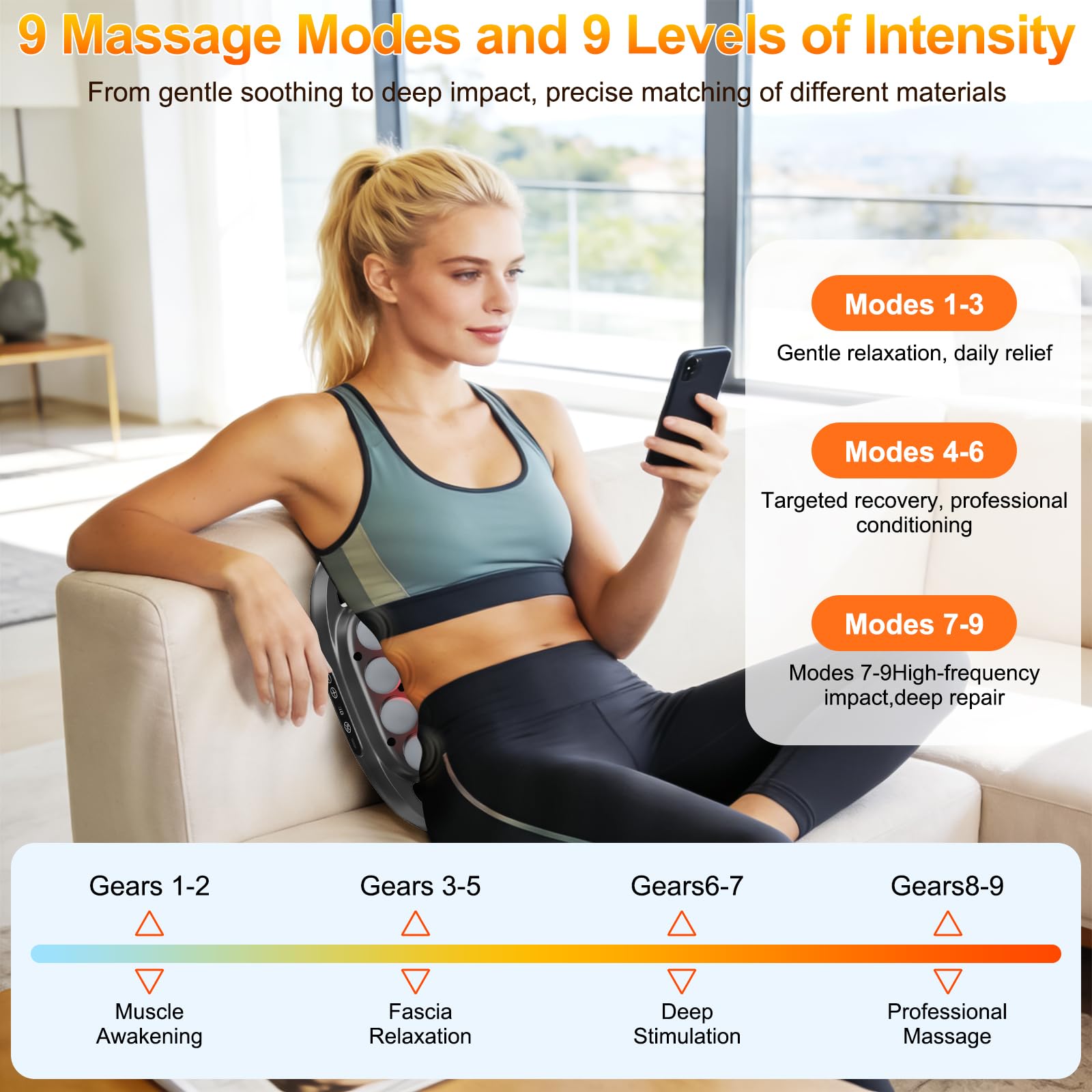 Uwqaqx 9 modes and 9 levels customize your massage