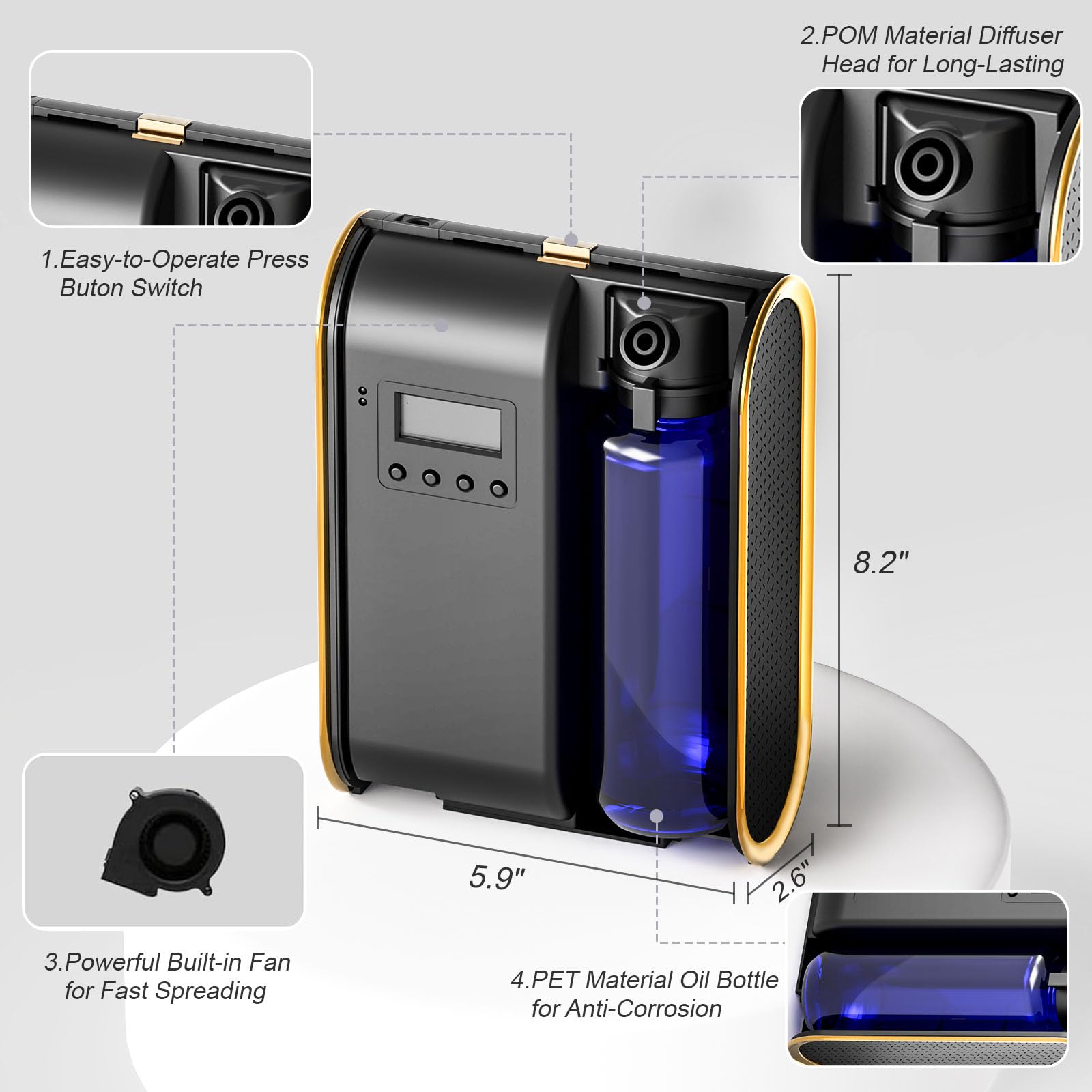 UXIKAPEEN Scent Air Machine diffuser nozzle close-up highlights precise aroma release.