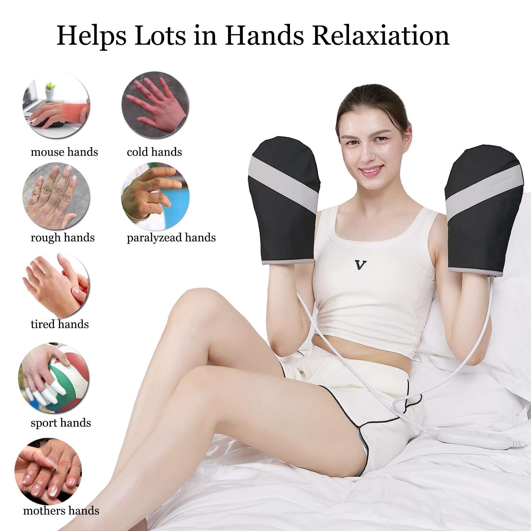 V ddhoger wrap-fit design secures the hands during use.