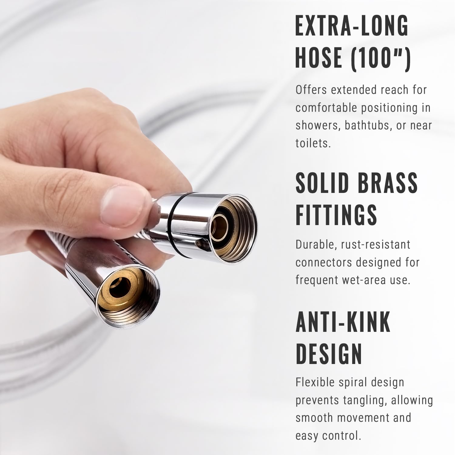 V-Frankness 3-way metal diverter switches between shower head and nozzle