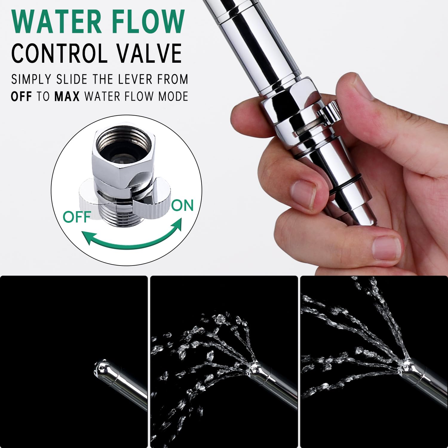 V-Frankness 100-inch hose provides flexible positioning for solo use.