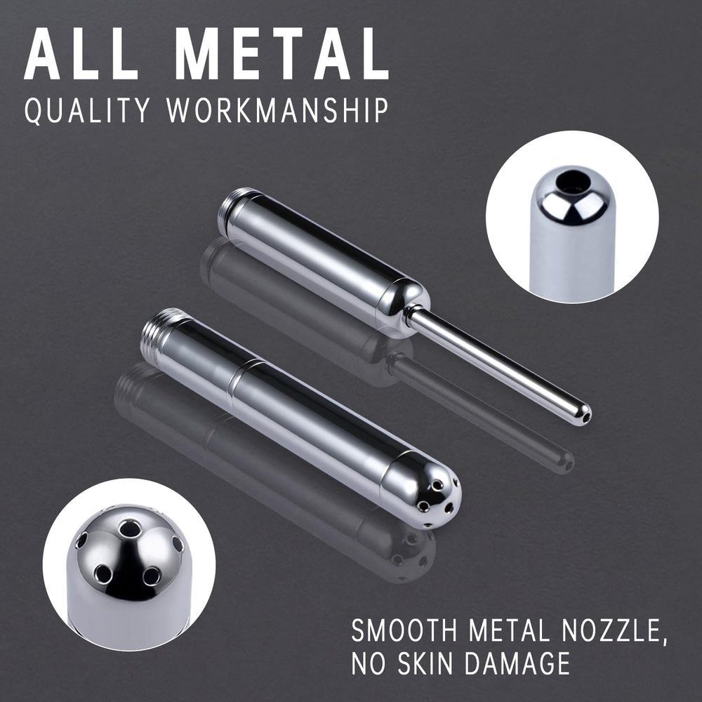 V-Frankness metal nozzles deliver smooth, skin-friendly contact.