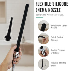 V-Frankness metal nozzle with ergonomic design for comfortable cleansing sessions