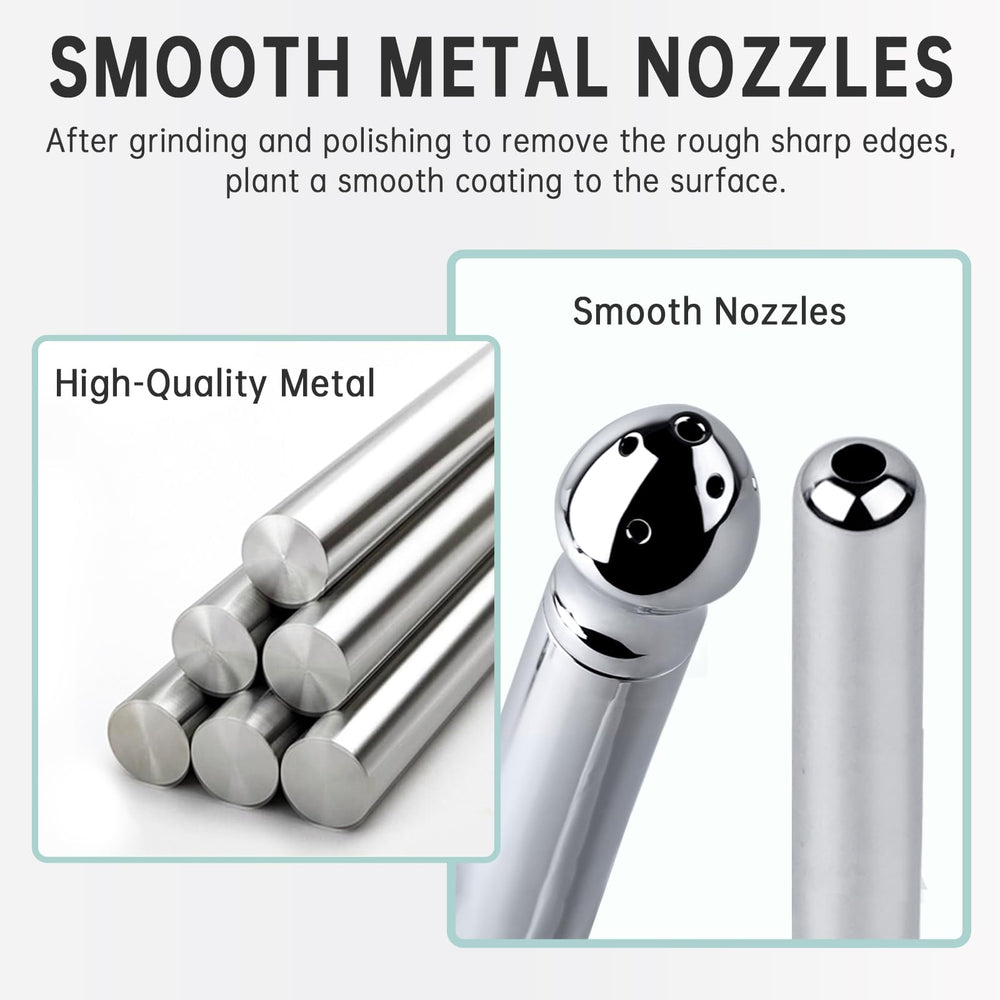 V-Frankness porous nozzle design reduces water impact for gentler use.
