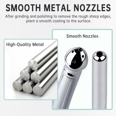 V-Frankness porous nozzle design reduces water impact for gentler use.
