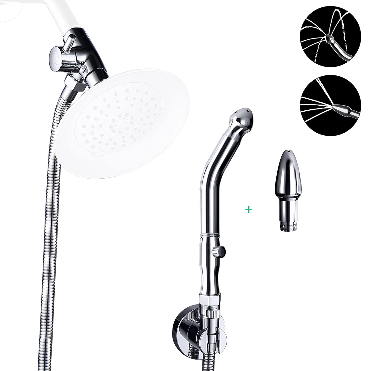V-Frankness shower enema system hose 100 inches enables flexible in-shower cleansing