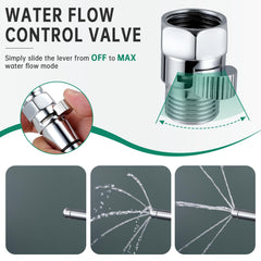 V-Frankness Shower Enema System hose assembly highlights flexible, rust-resistant design for easy positioning.