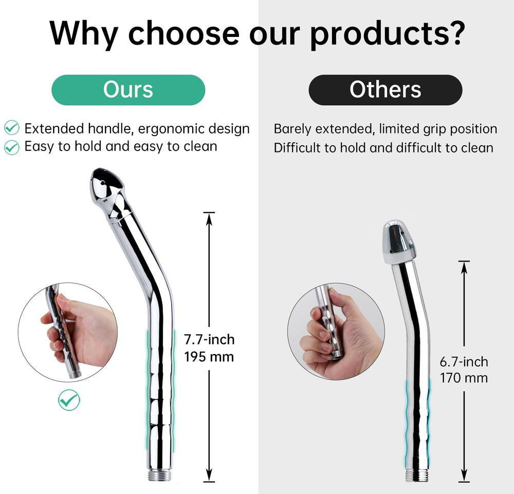 V-Frankness smooth-edge metal nozzle ensures skin-safe contact.