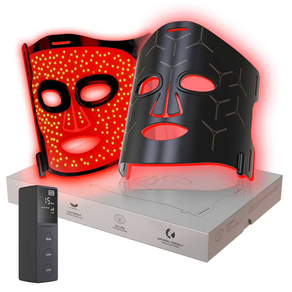 VYM by Clinmate infrared mask front view with full-face coverage for even light delivery.