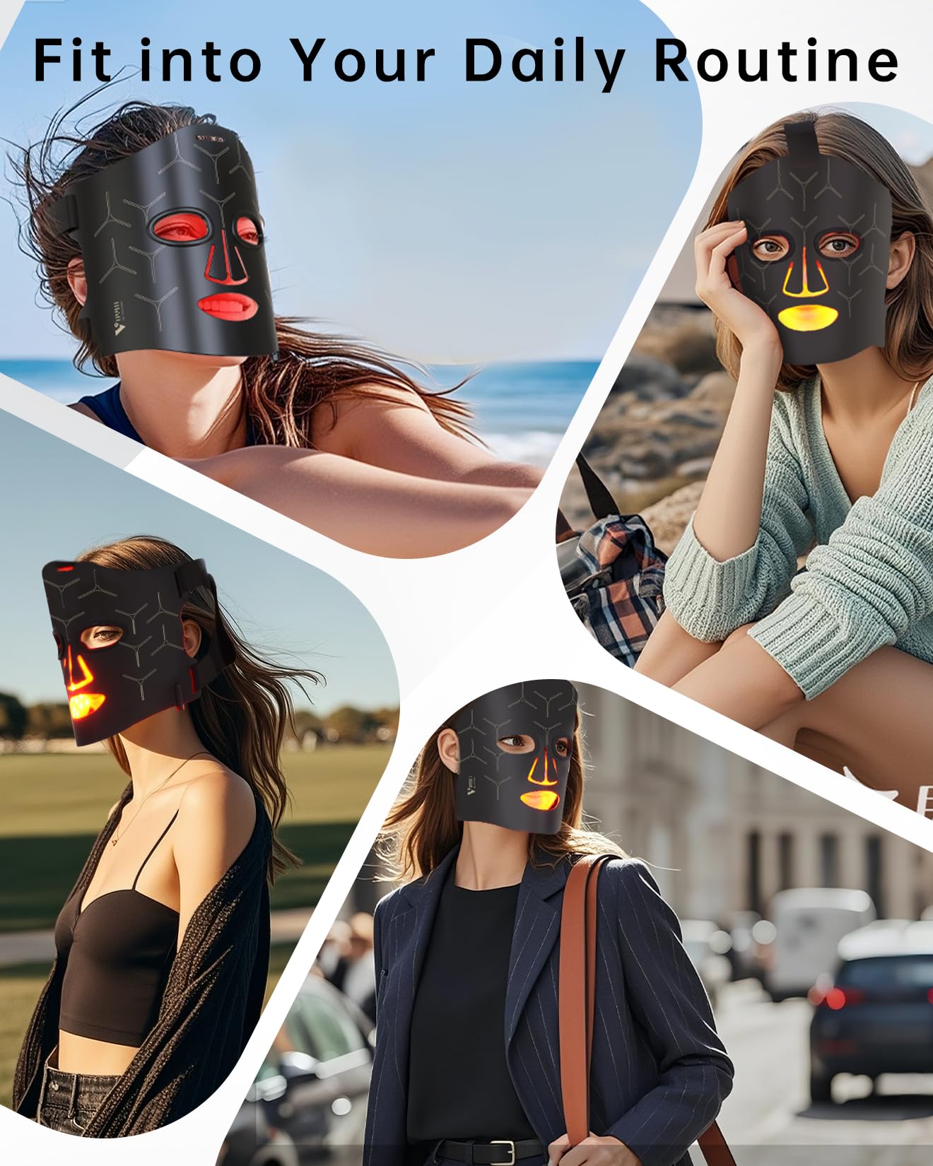 VYM by Clinmate infrared mask full-face coverage photo for home skincare sessions.