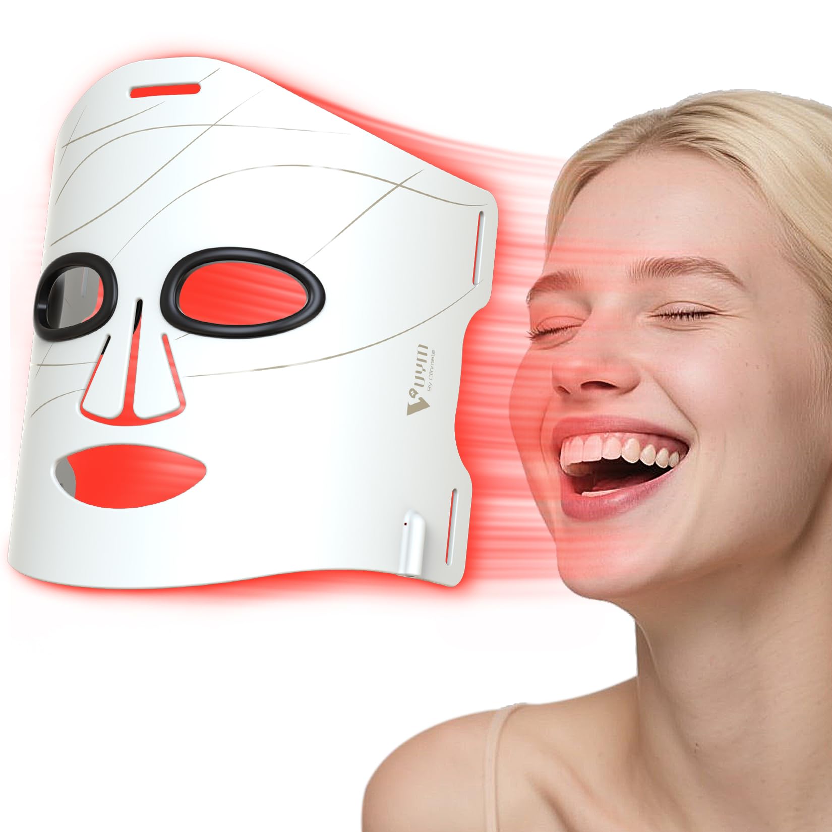 V VYM red light mask front view with 292 LEDs for even light