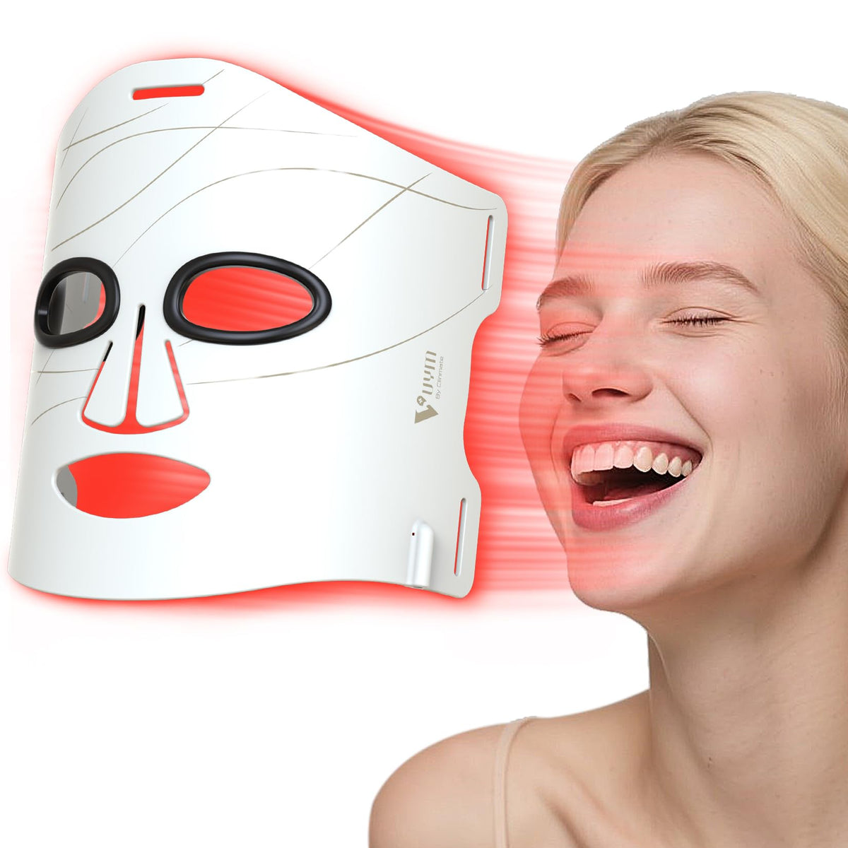 V VYM red light mask front view with 292 LEDs for even light