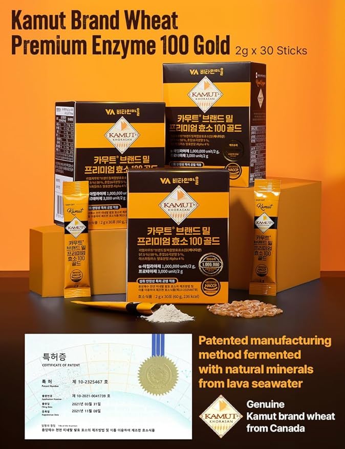 VA Vitamin Village Kamut Sticks close-up highlighting high protein content