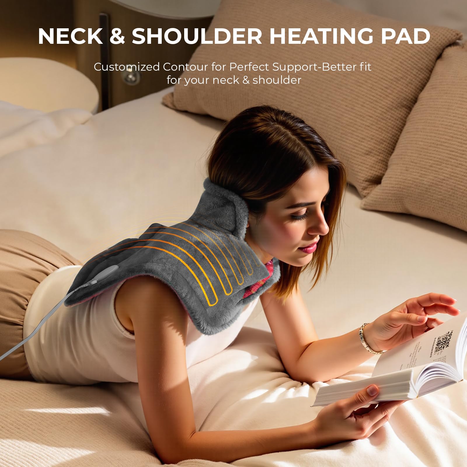 VAAGHANM heating pad showing its 6 heat settings for customization
