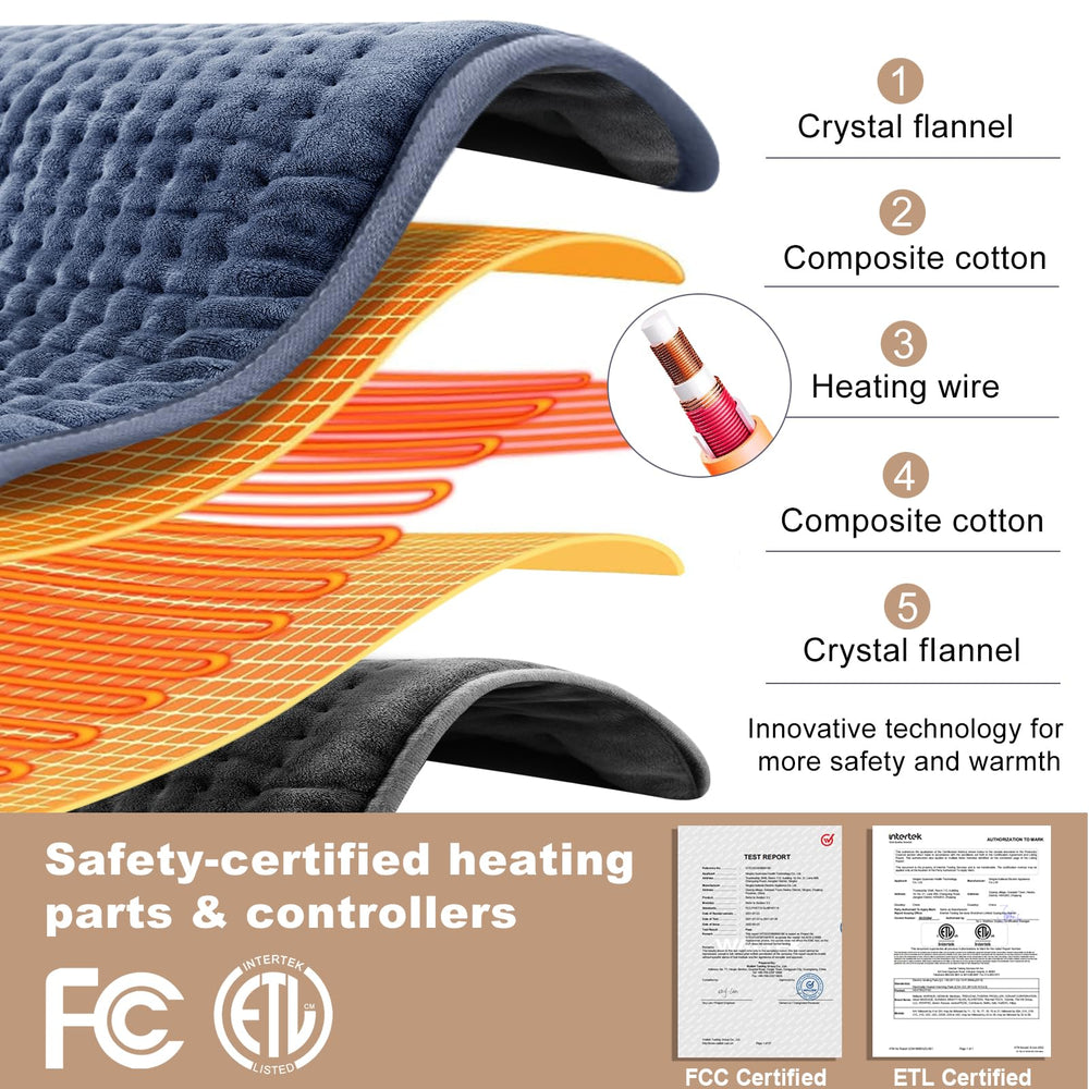 VAAGHANM heating pad at the neck for soothing heat comfort.