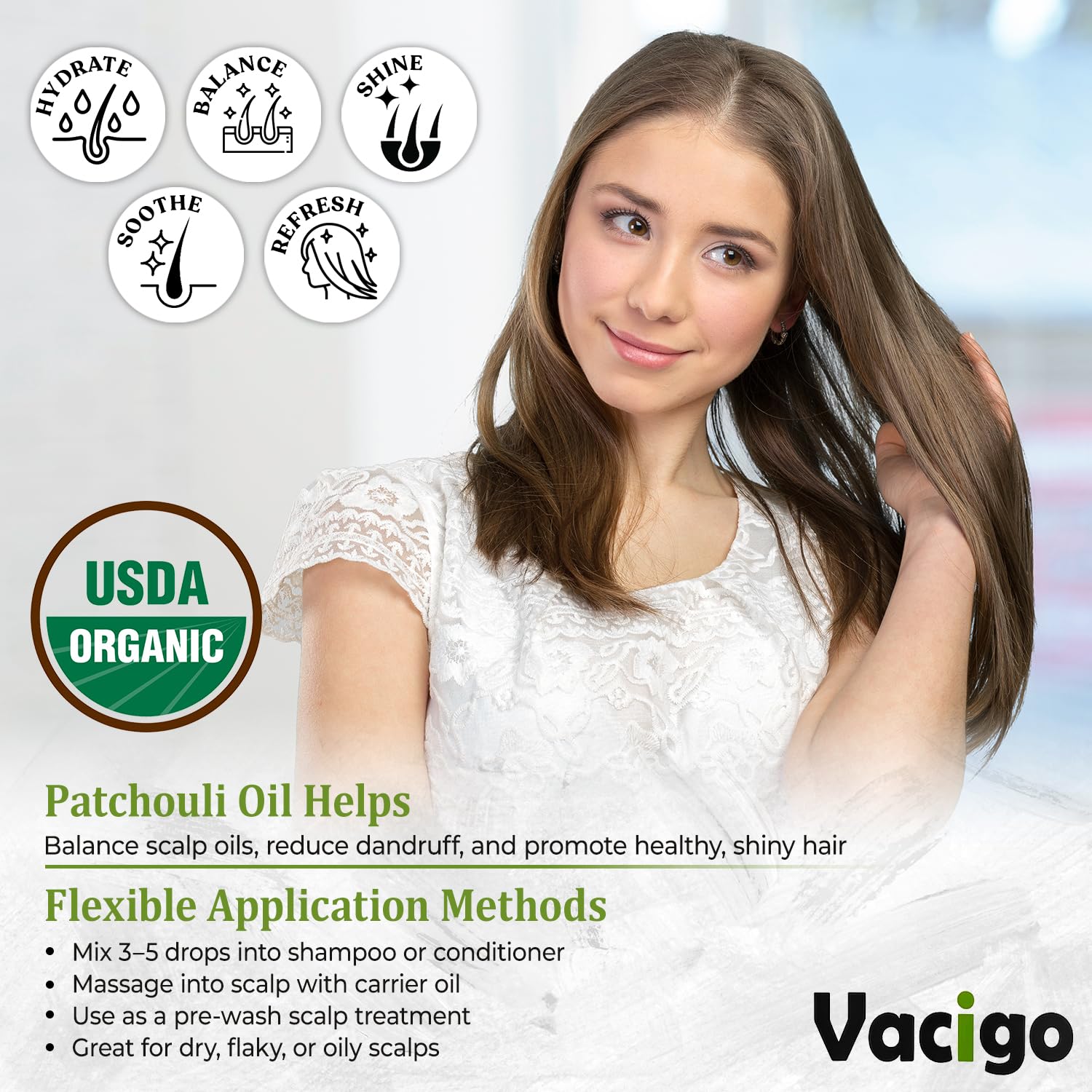 VACIGO Patchouli Oil for skincare and natural fragrance in daily routine