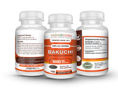 Bakuchi powder closeup from Vadik Herbs, showcasing organic texture for daily use