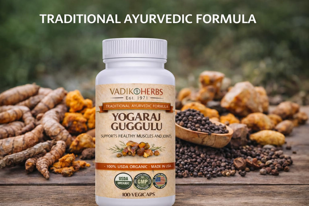 Herbal resin blend of Yogaraj Guggulu by Vadik Herbs