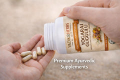 Vegan capsules of Vadik Herbs Yogaraj Guggulu for plant-based lifestyles