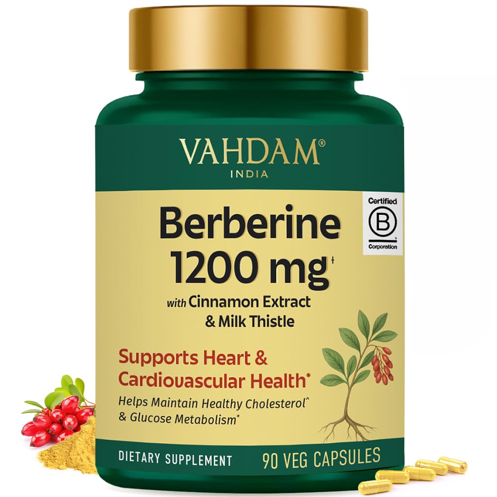 VAHDAM Berberine bottle with capsules, potential support for heart health