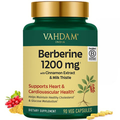 VAHDAM Berberine bottle with capsules, potential support for heart health