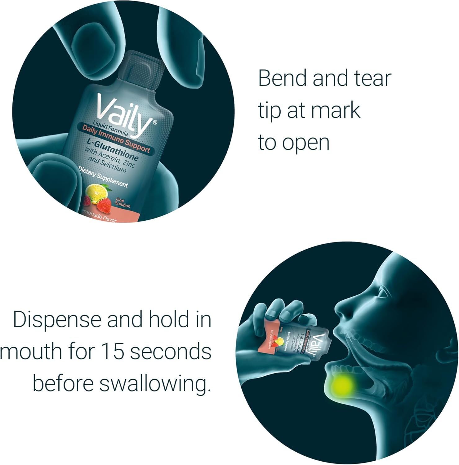 Vaily lemon-flavored glutathione with acerola and vitamin C.