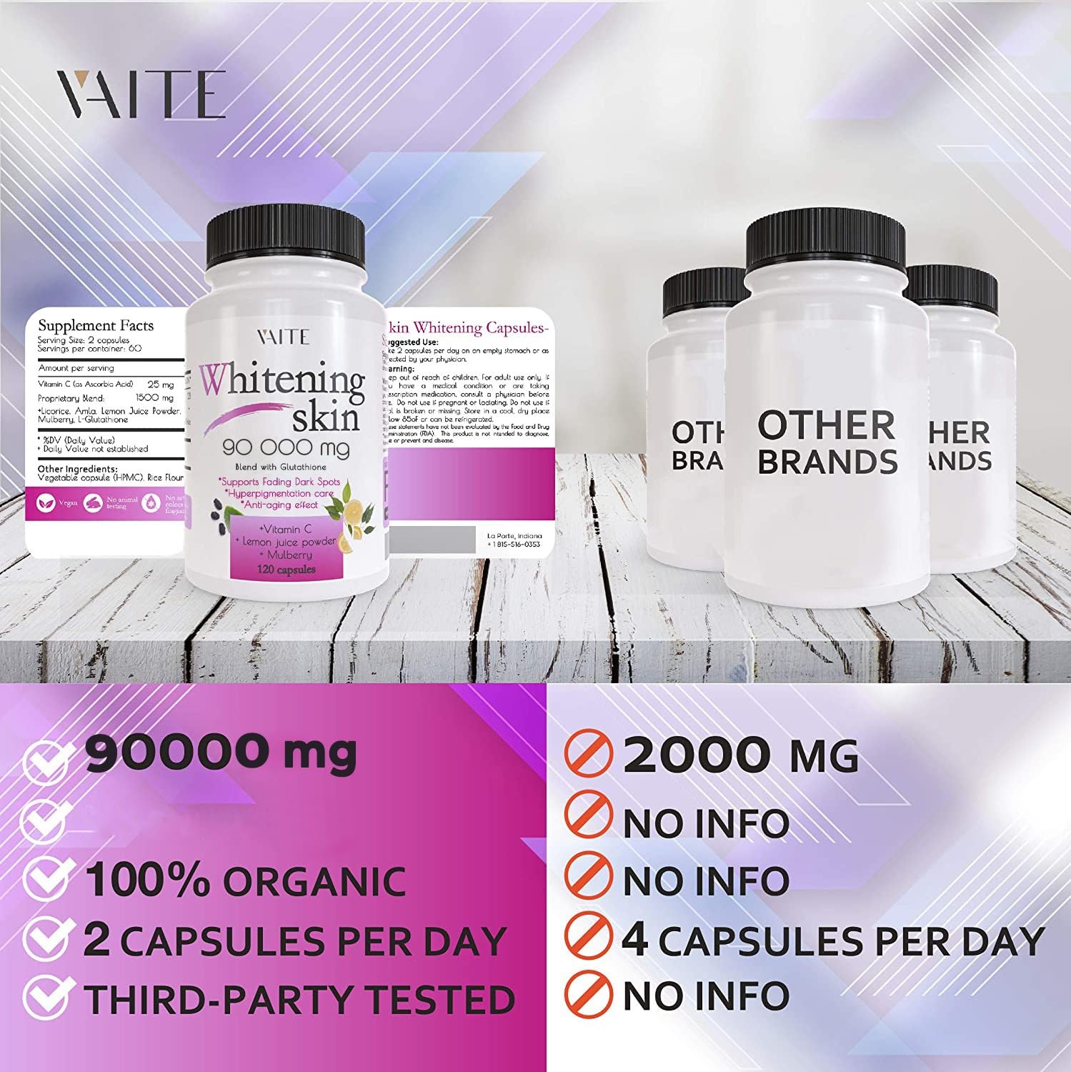 VAITE vegan-friendly ingredients emblem signaling clean, GMO-free formula for daily skincare