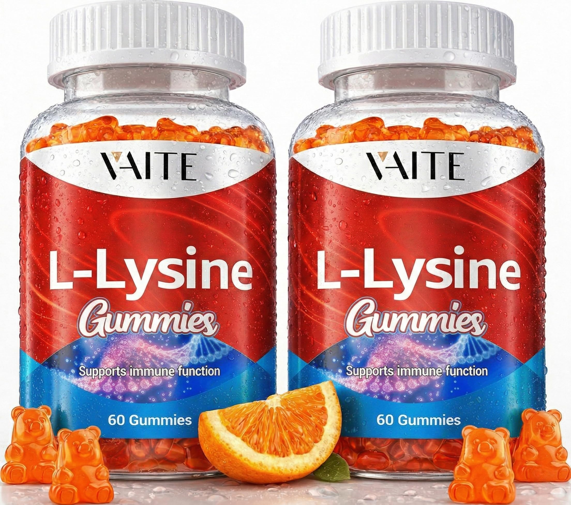 VAITE L-Lysine Gummies 1000mg bottle front view for adult daily support
