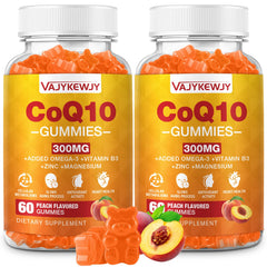 VAJYKEWJY CoQ10 Gummies 2-pack front view for convenient energy support.