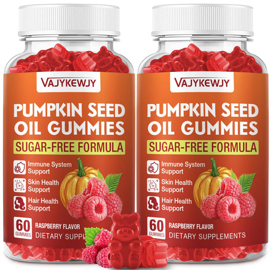 VAJYKEWJY pumpkin seed oil gummies bottle for daily hair and skin nourishment