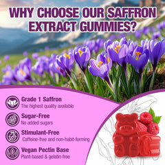 VAJYKEWJY Saffron Gummies ingredients with magnesium and herbs