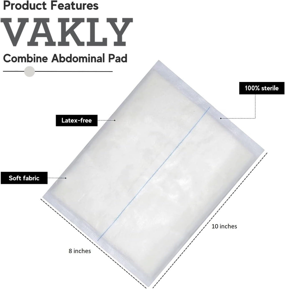 Vakly ABD pad features a soft nonwoven cover for gentle wound contact.