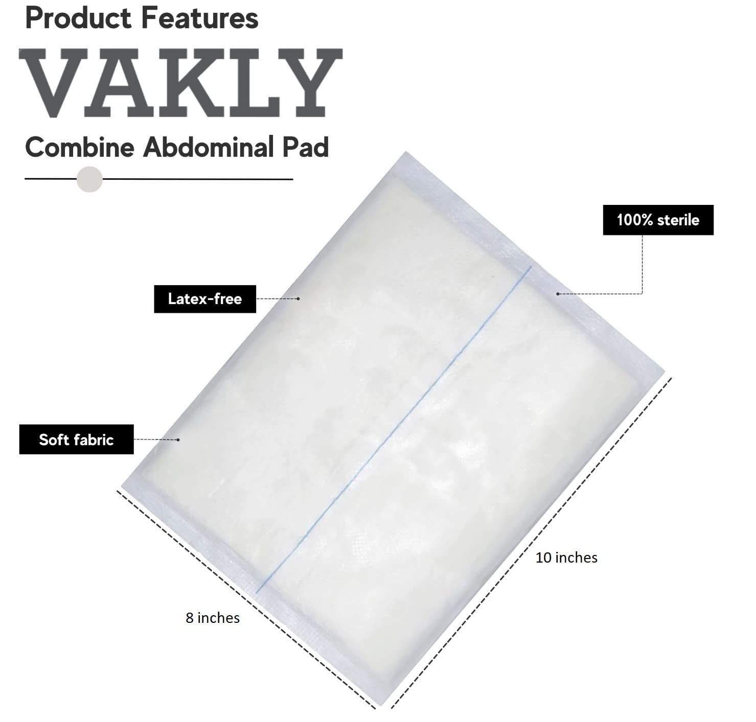 Vakly ABD Combine Pad absorbs drainage while preventing sticking to wounds.