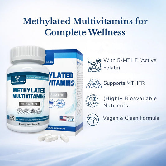 Valboren Labs active folate 5-MTHF capsules ready for absorption and use.