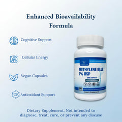 Valboren Labs Methylene Blue capsules close-up for easy daily use.