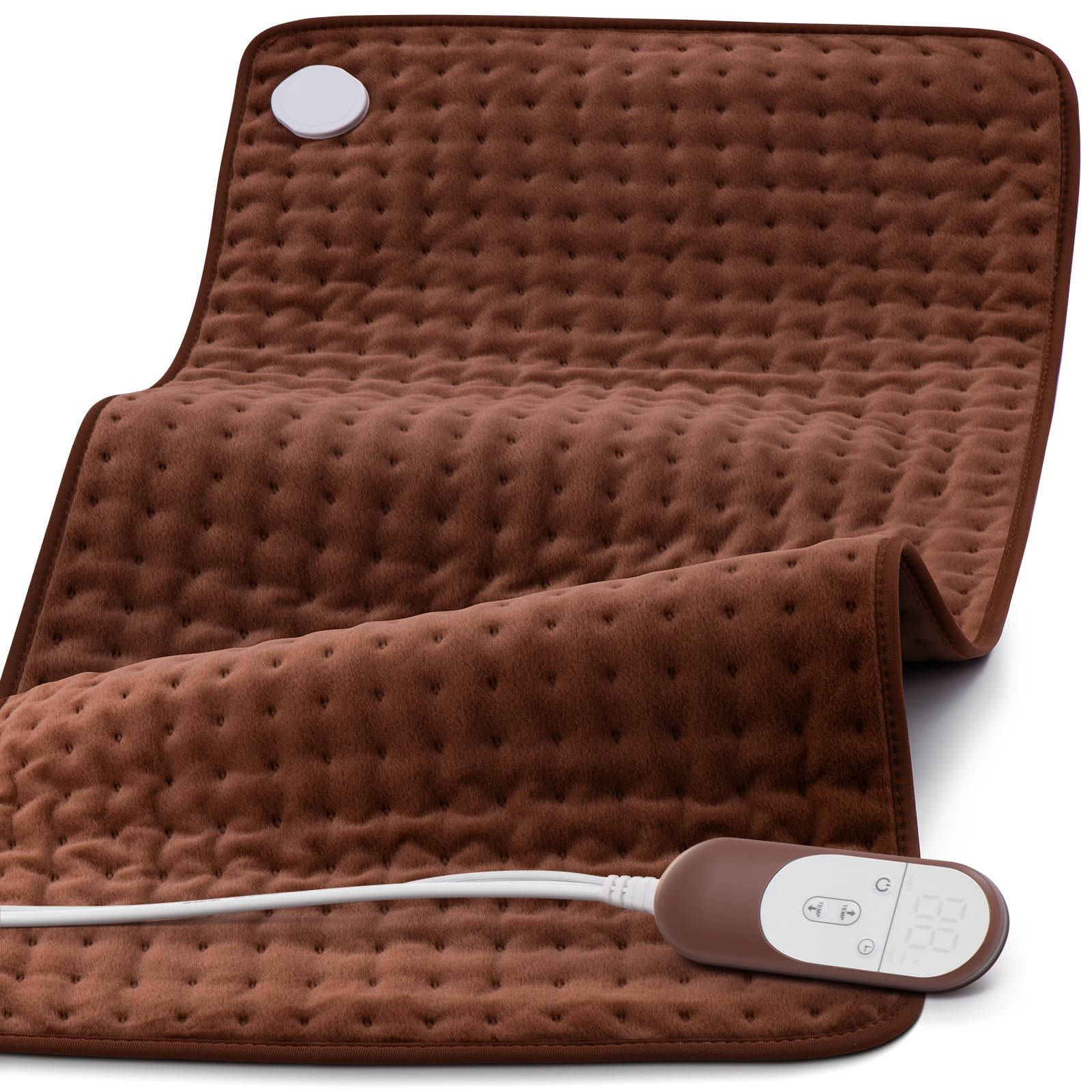 VALGELUIK Heating Pad provides extensive back coverage with soothing warmth.