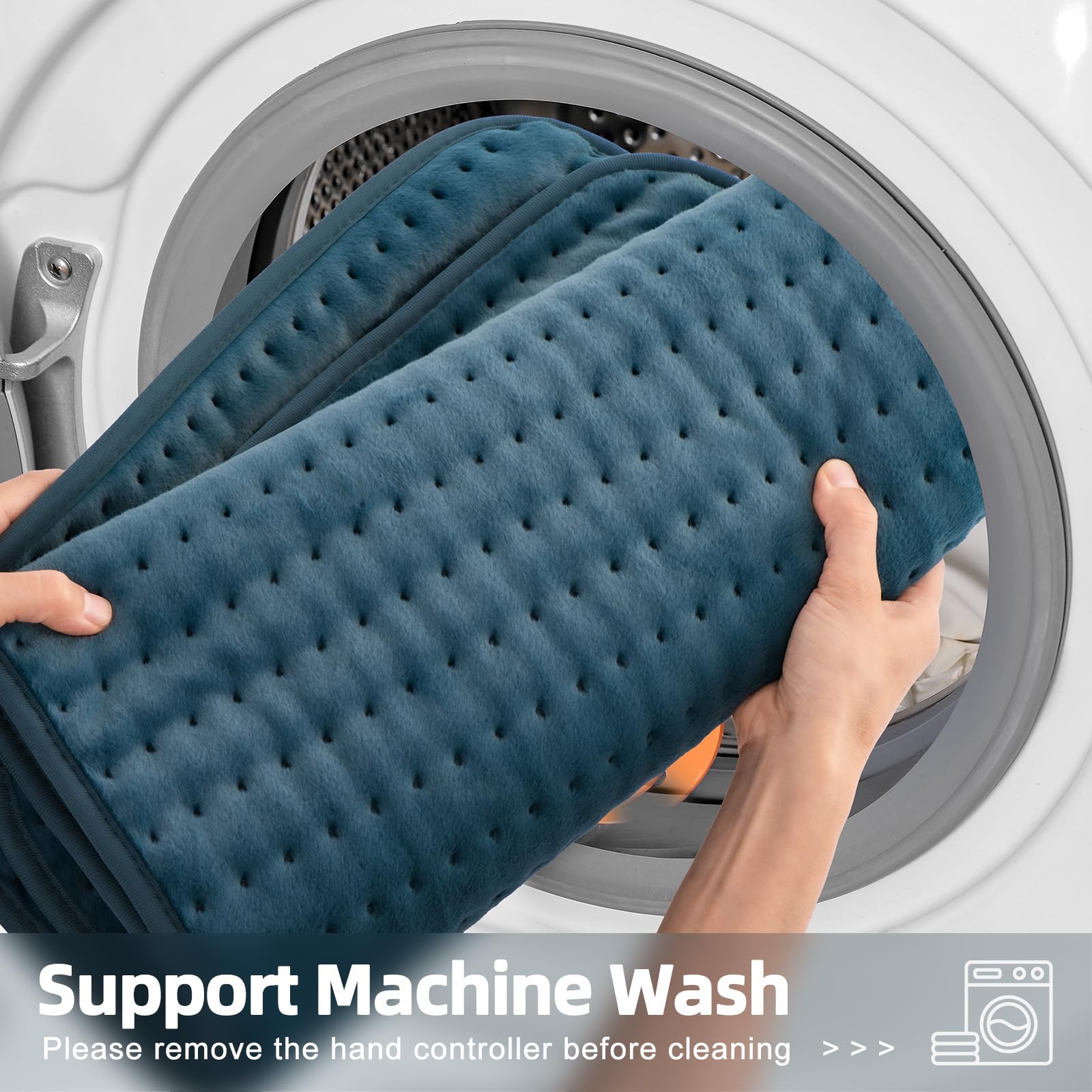 VALGELUIK heating pad is machine washable for easy cleaning.