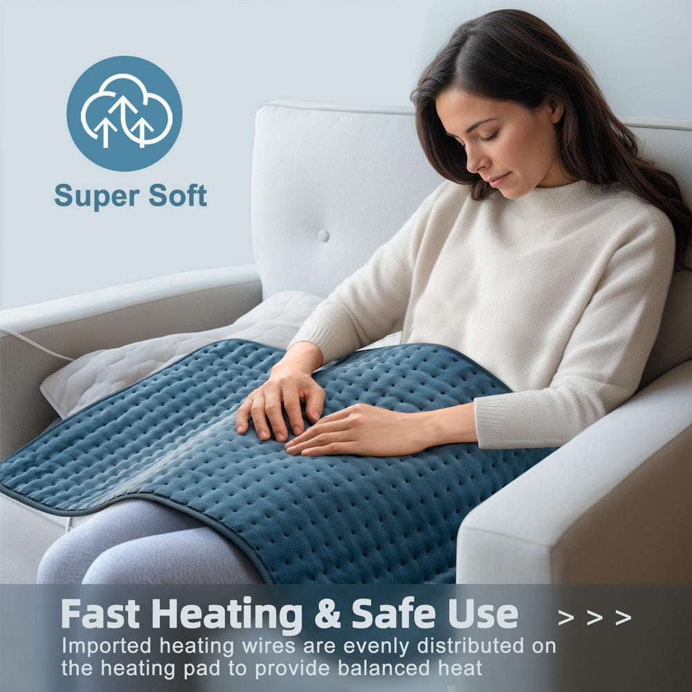 VALGELUIK heating pad offers six adjustable heat settings for personalized warmth.